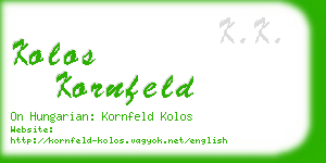 kolos kornfeld business card